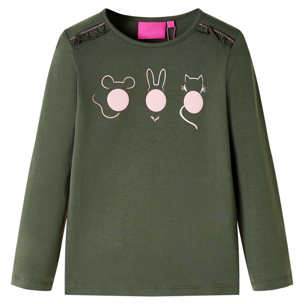Kinder-Langarmshirt Khaki 116