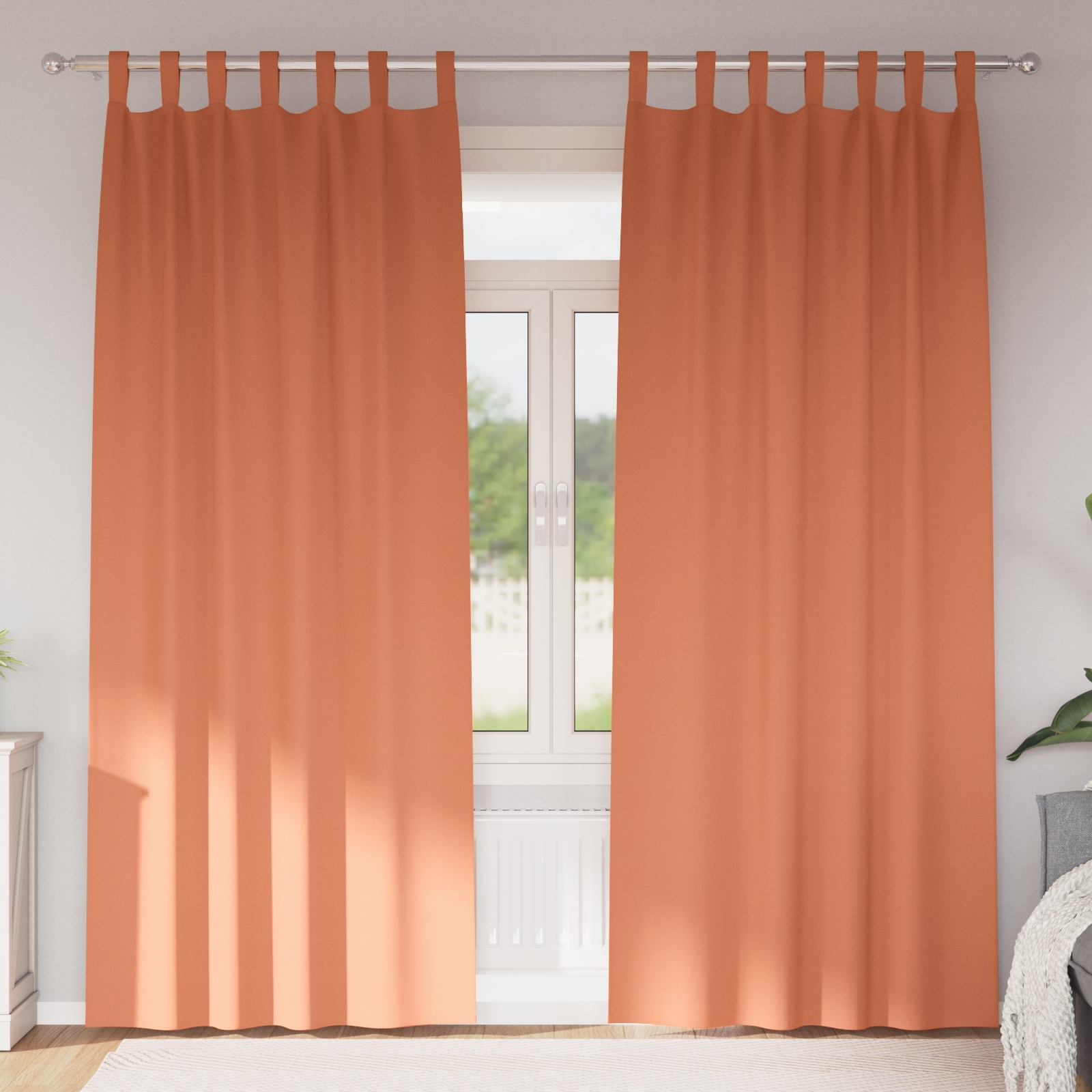 Verdunkelungsvorhänge 2 pcs Terrakotta 225 x 140 cm Polyester