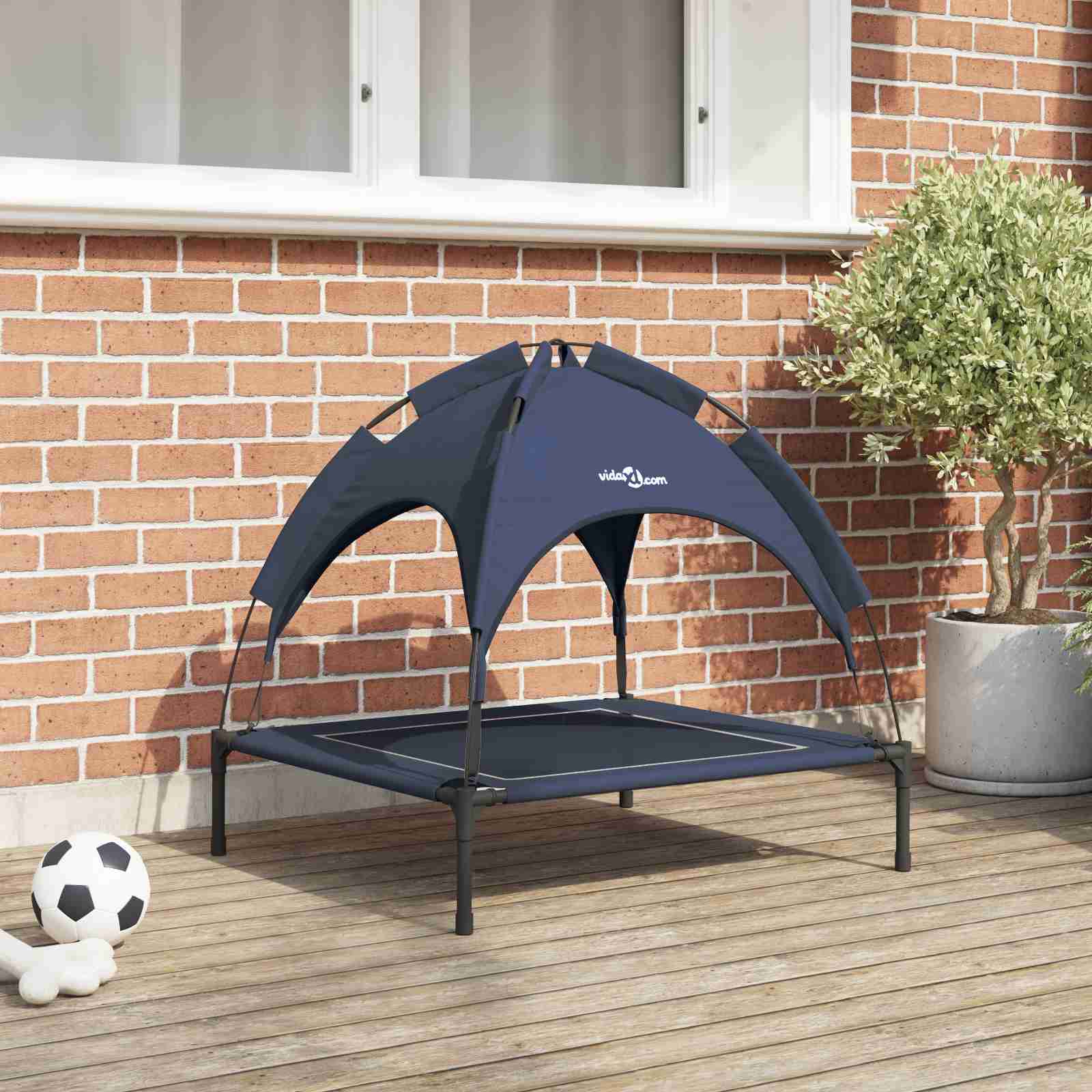 erhöhtes Hundebett Marineblau Stoff, Metall 71 x 64 x 71 cm erhöhtes Hundebett Marineblau Stoff, Metall 71 x 64 x 71 cm