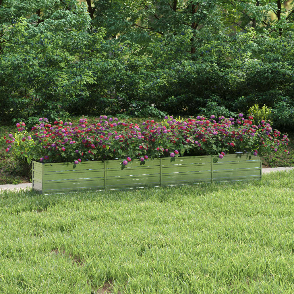 Garten-Hochbeet 320x40x45 cm Verzinkter Stahl Silber Garten-Hochbeet 320x40x45 cm Verzinkter Stahl Silber