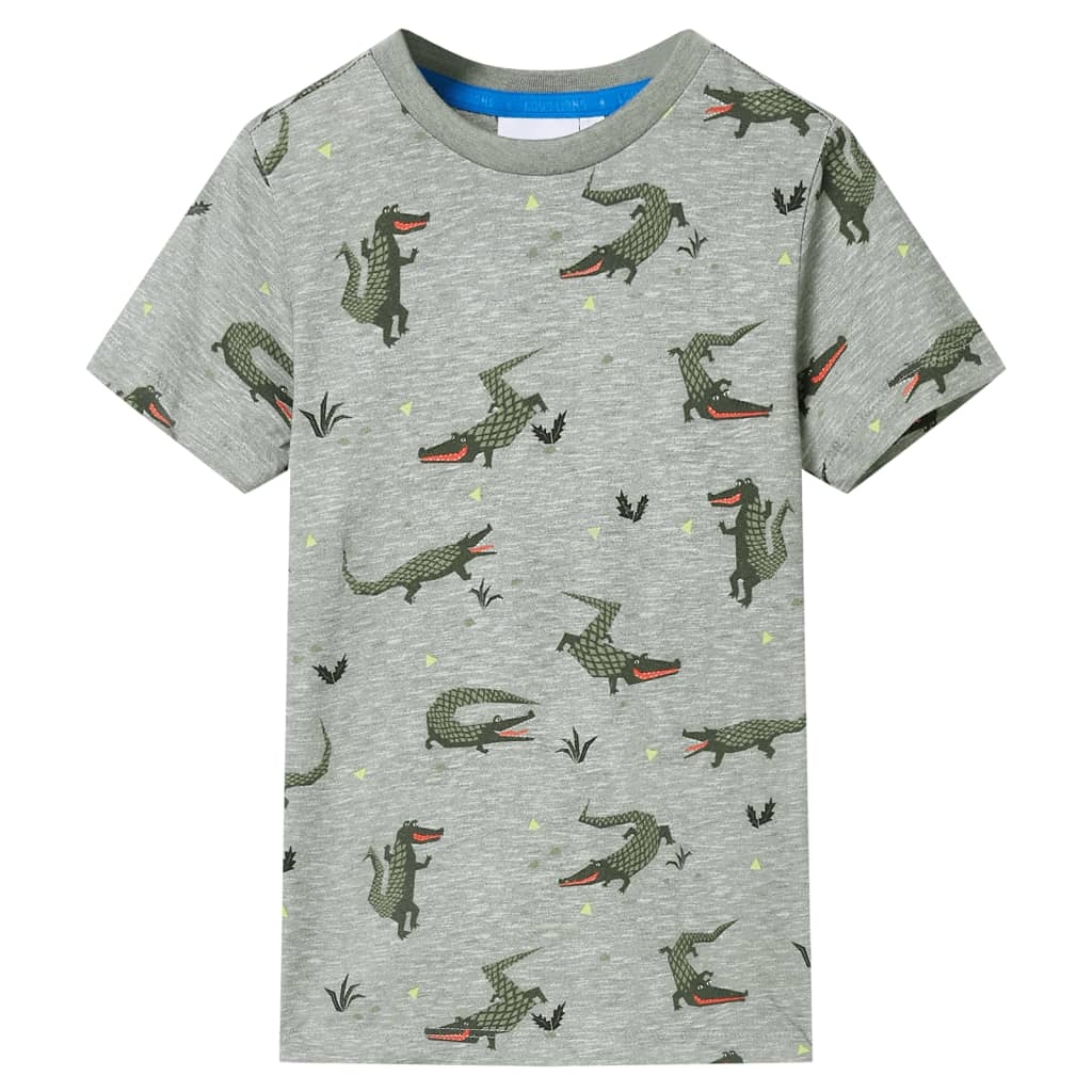 Kinder-T-Shirt Helles Khaki Melange 92 Kinder-T-Shirt Helles Khaki Melange 92