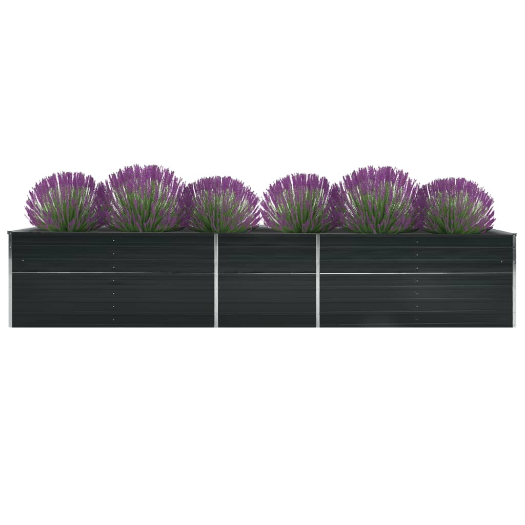 Garten-Hochbeet Verzinkter Stahl 400x80x77 cm Anthrazit Garten-Hochbeet Verzinkter Stahl 400x80x77 cm Anthrazit