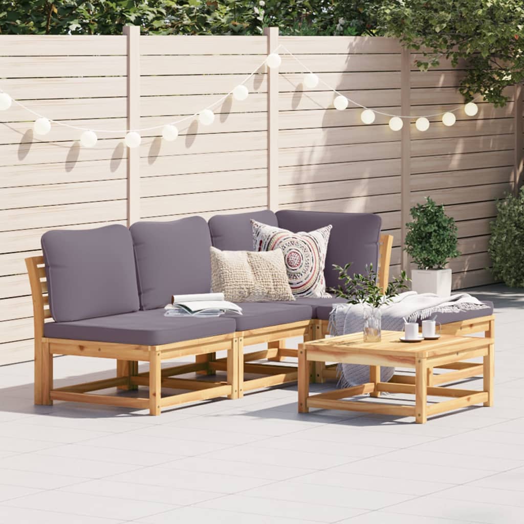 5-tlg. Garten-Lounge-Set mit Kissen Massivholz Akazie 5-tlg. Garten-Lounge-Set mit Kissen Massivholz Akazie
