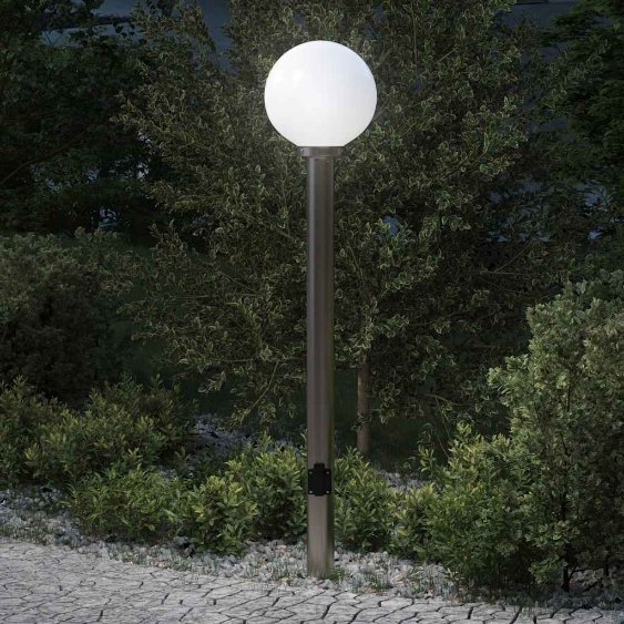 Pollerleuchte mit Auslass 120 cm Edelstahl IP44