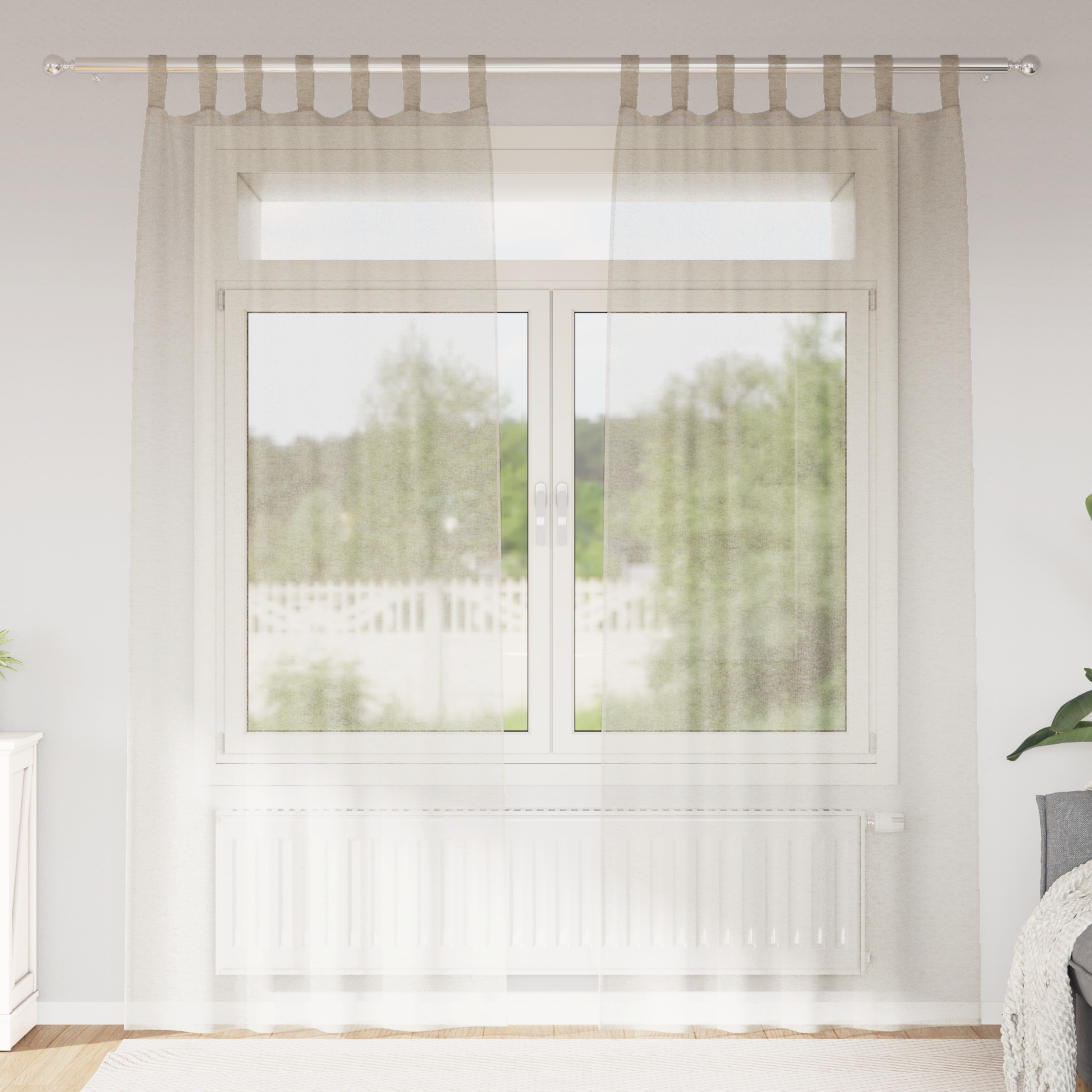 Vorhänge mit Vorhängen 2 pcs Sand 140 x 245 cm Polyester