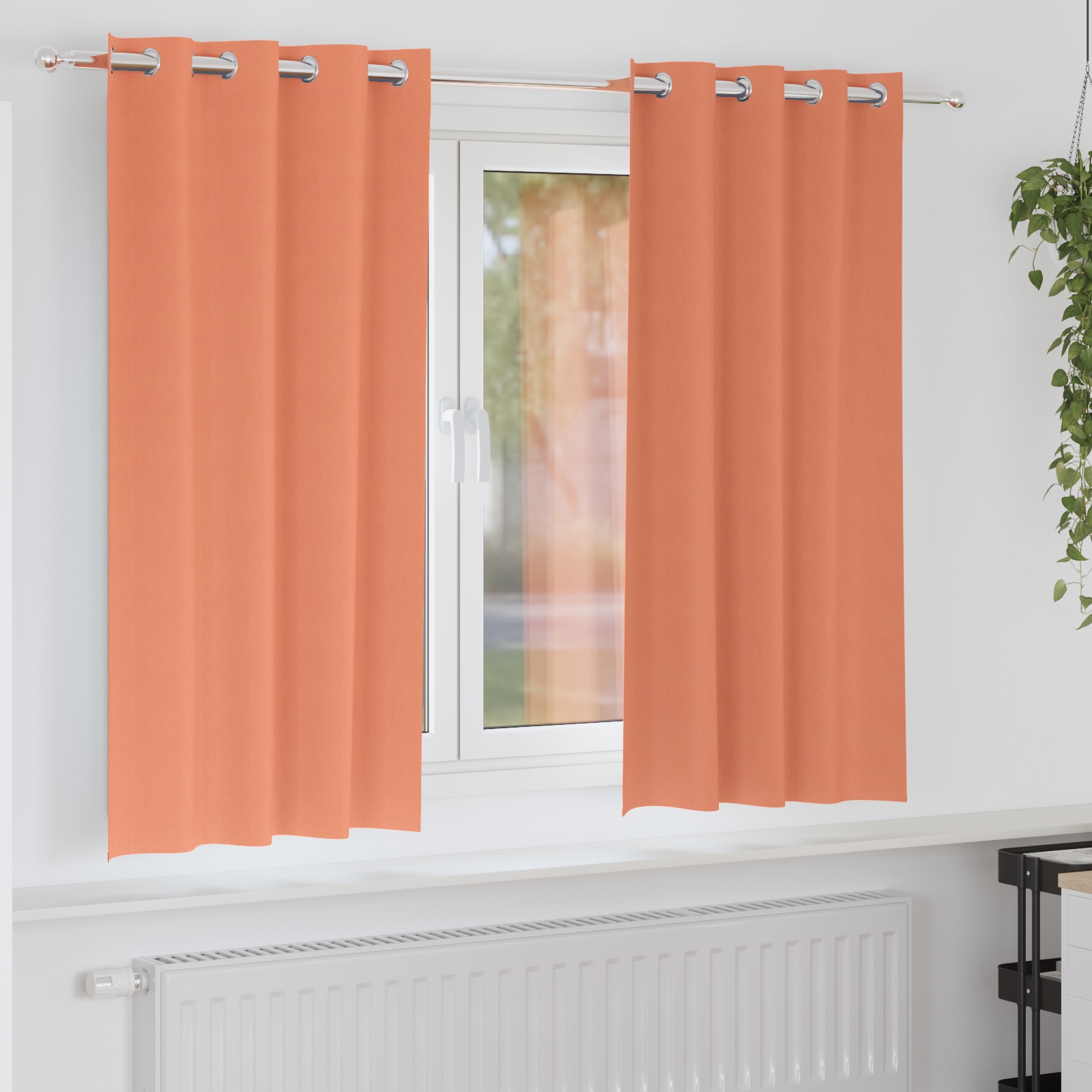 Vorhänge mit Vorhängen 2 pcs Terrakotta 175 x 140 cm Polyester