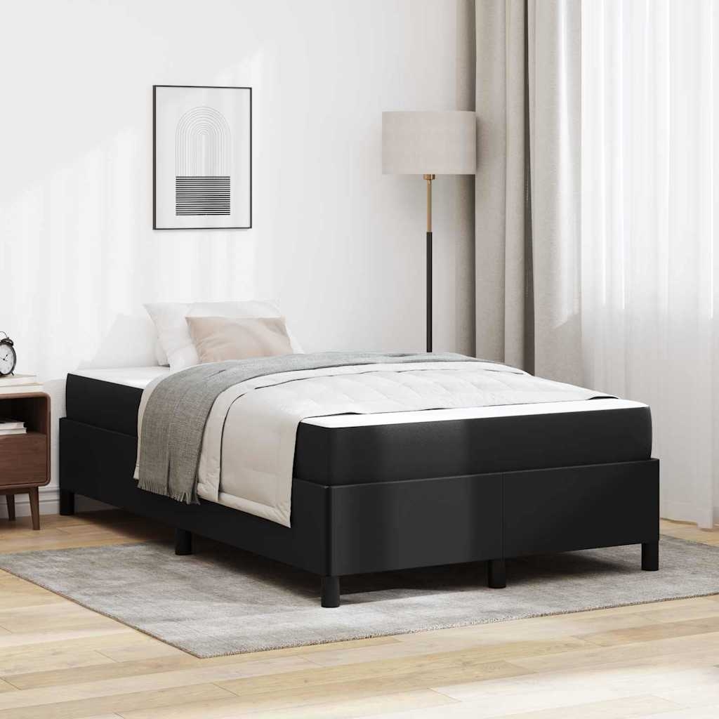 Bettgestell mit Matratze Schwarz 120 x 200 cm Kunstleder