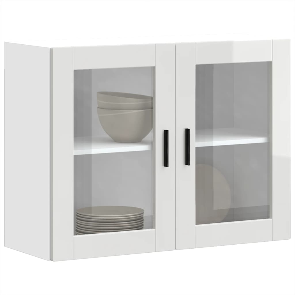 Küchen-Hängeschrank mit Glastür Porto Hochglanz-Weiß