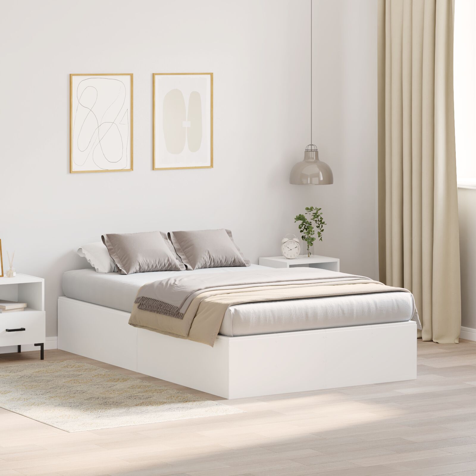 vidaXL Stauraum-Bettgestell Weiß 120x200 cm