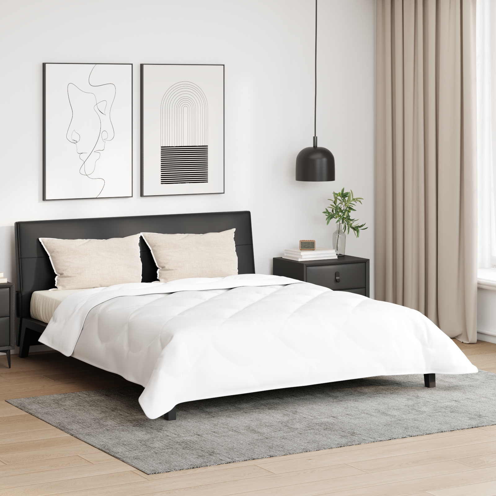 Bettdecke Sonstiges mit Kissen 3 pcs Weiß 240 x 200 cm Mikrofaser