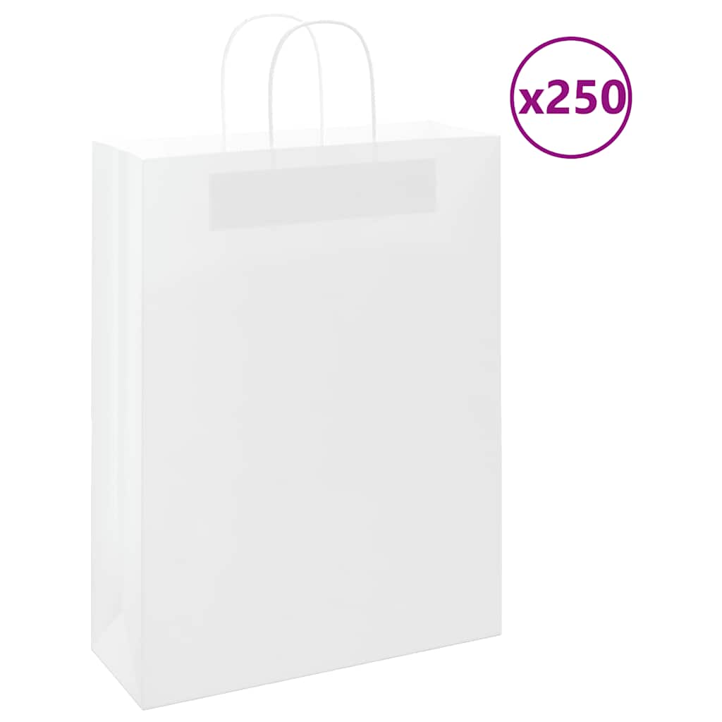 Papiertragetaschen 250 Stk. mit Henkeln Weiß 32x12x42 cm Papiertragetaschen 250 Stk. mit Henkeln Weiß 32x12x42 cm
