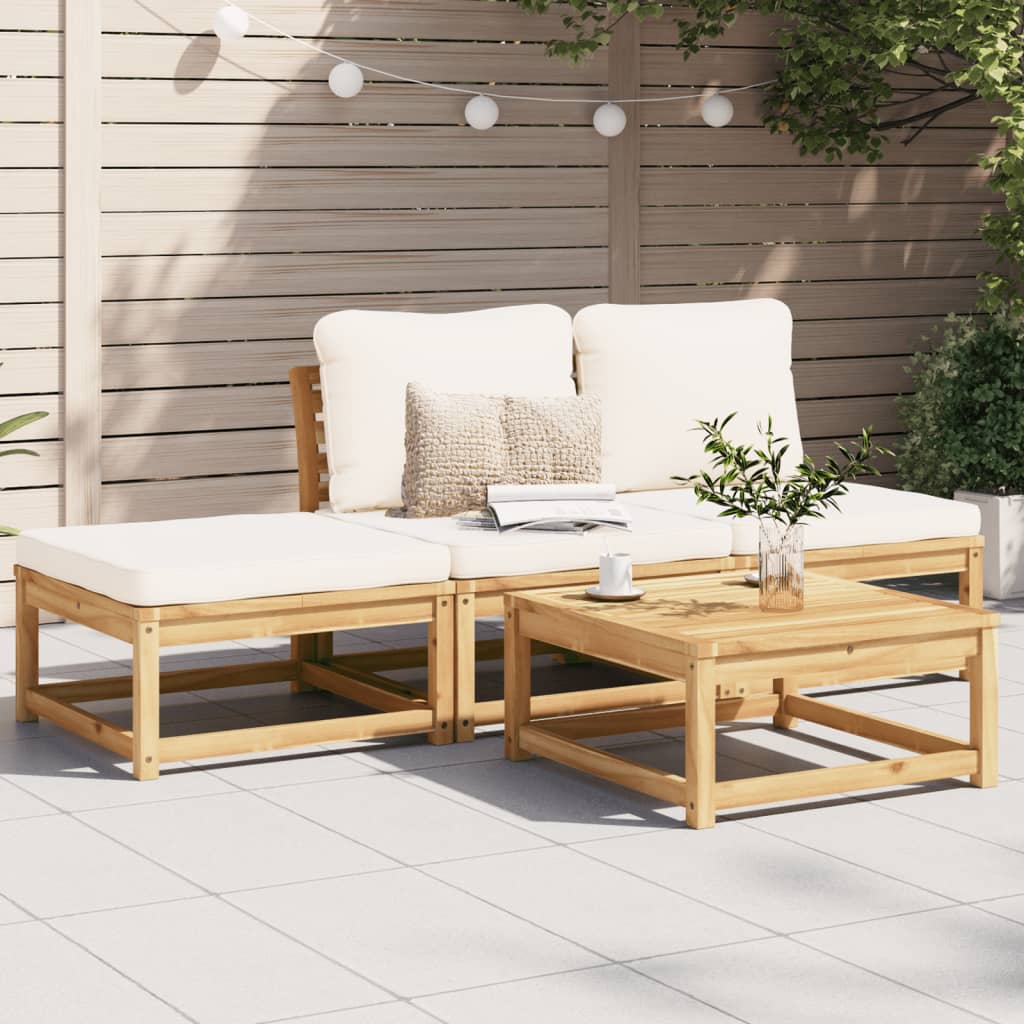 4-tlg. Garten-Lounge-Set mit Kissen Massivholz Akazie 4-tlg. Garten-Lounge-Set mit Kissen Massivholz Akazie