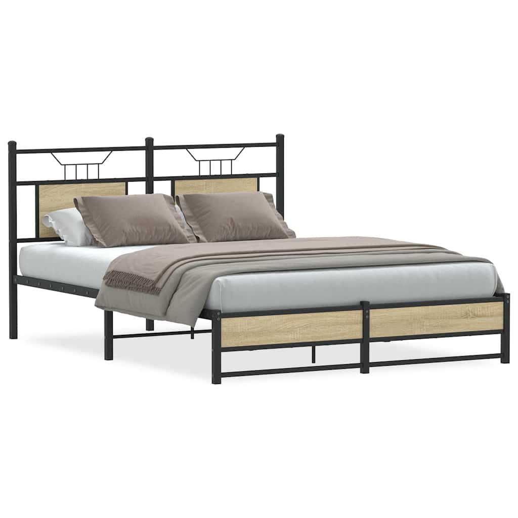 Bettgestell ohne Matratze Sonoma-Eiche 140x200 cm Holzwerkstoff