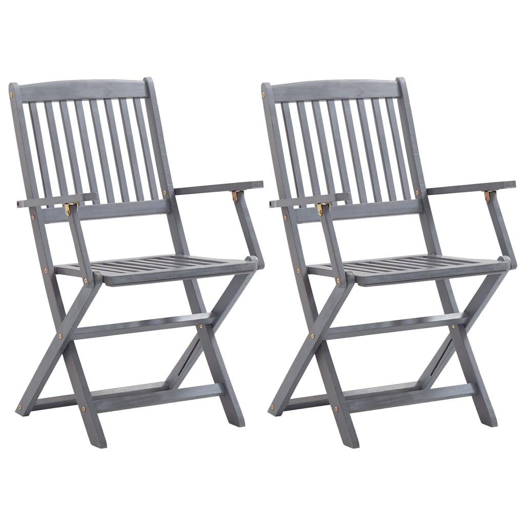 Klappbare Gartenstühle 2 Stk. Massivholz Akazie Klappbare Gartenstühle 2 Stk. Massivholz Akazie