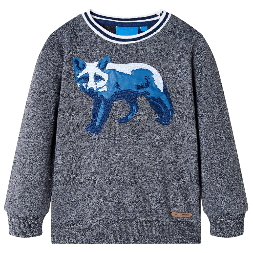 Kinder-Sweatshirt Marineblau Melange 128