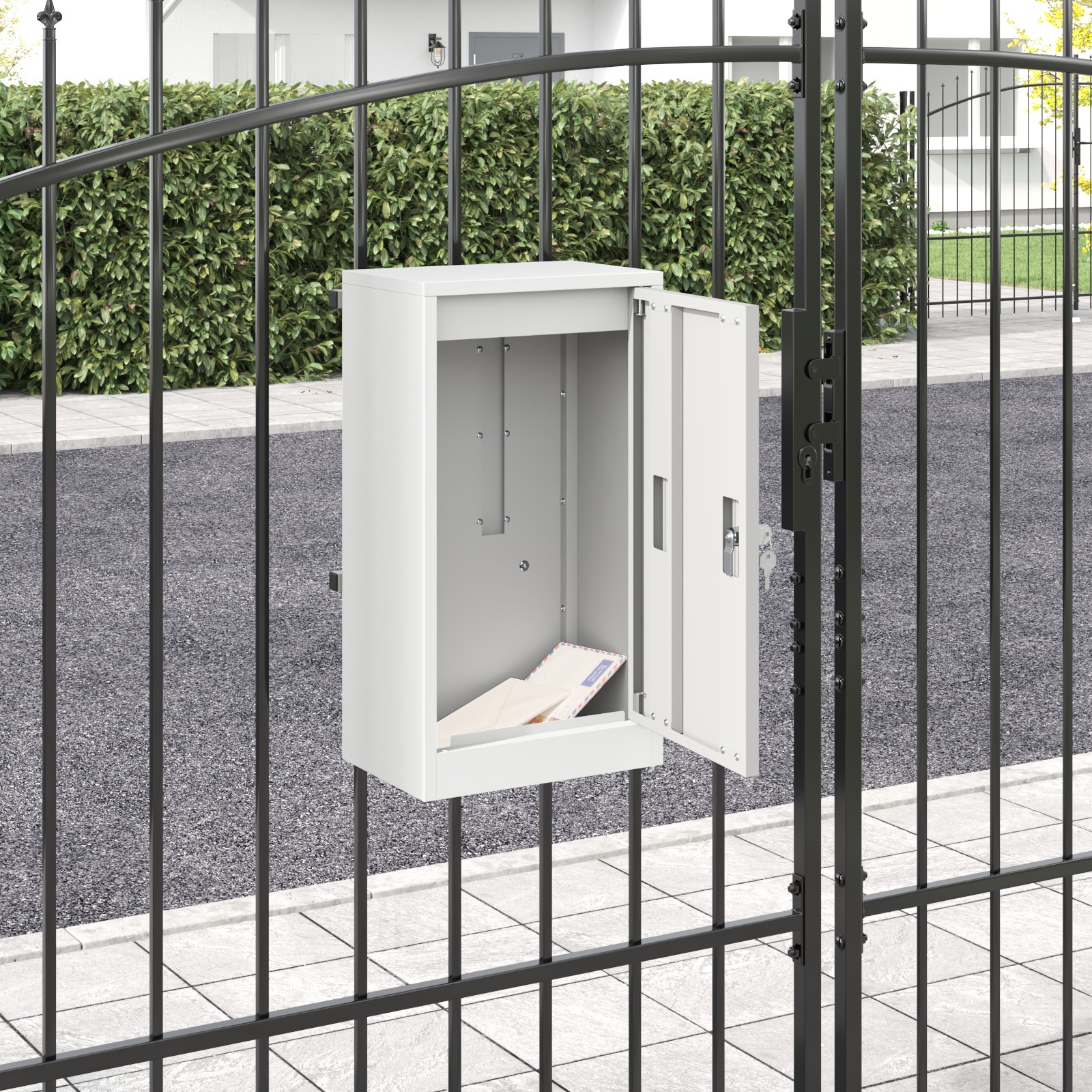 Briefkasten Weiß 30 x 23 x 55 cm Stahl