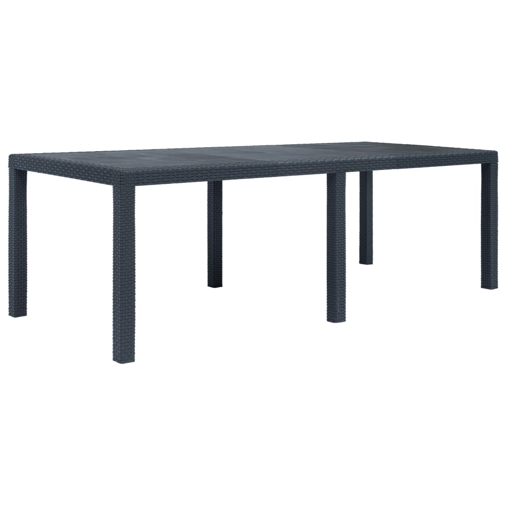 Gartentisch Anthrazit 220 x 90 x 72 cm Kunststoff Rattan-Optik