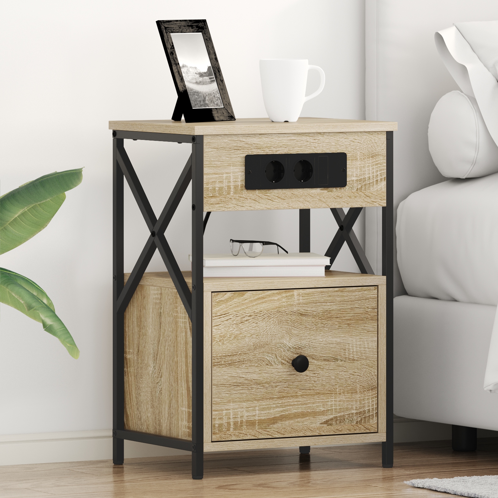 Nachttische 2 pcs Sonoma Eiche 40 x 31 x 60 cm Holzwerkstoff