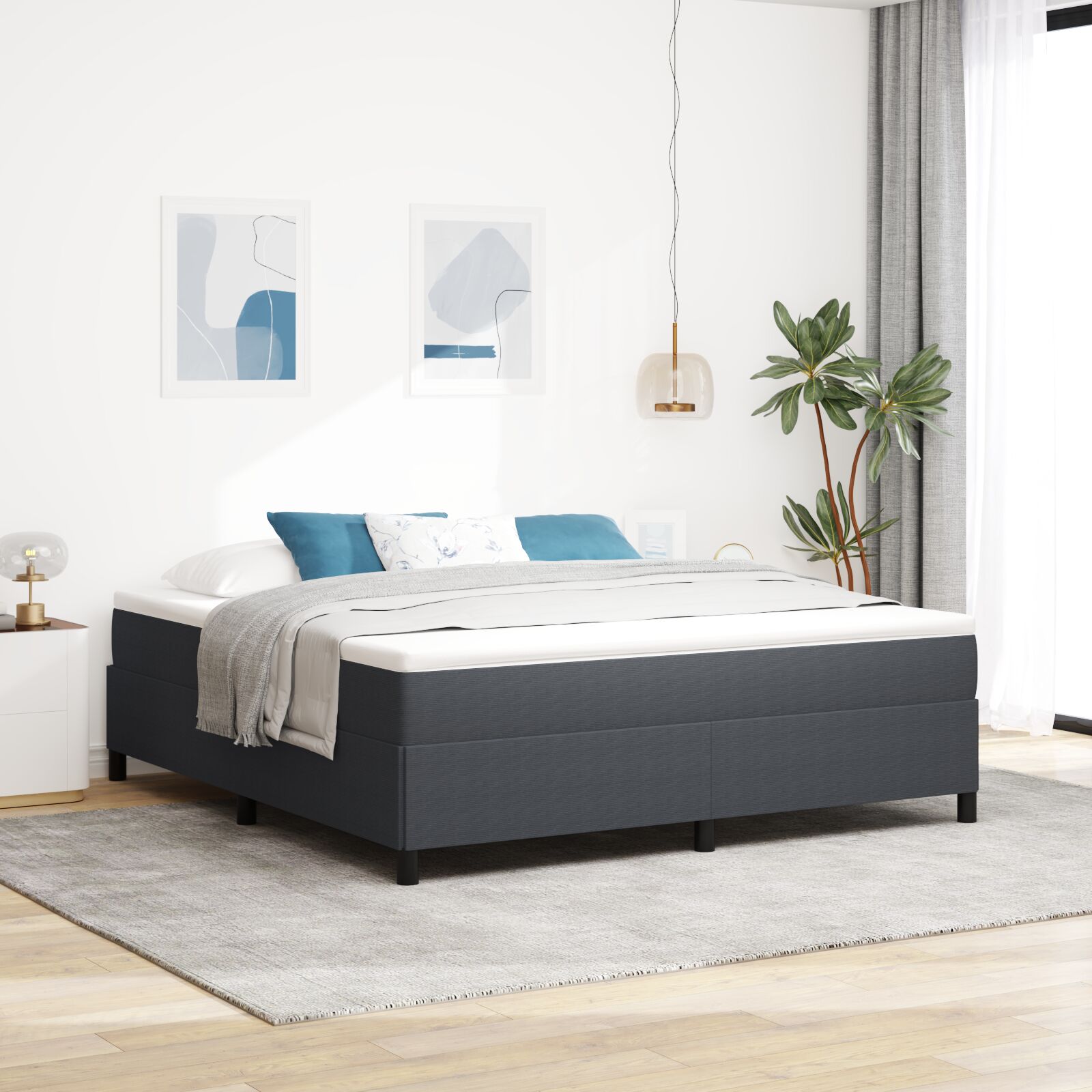Bettgestell Dunkelgrau 180x200 cm Cord-Stoff