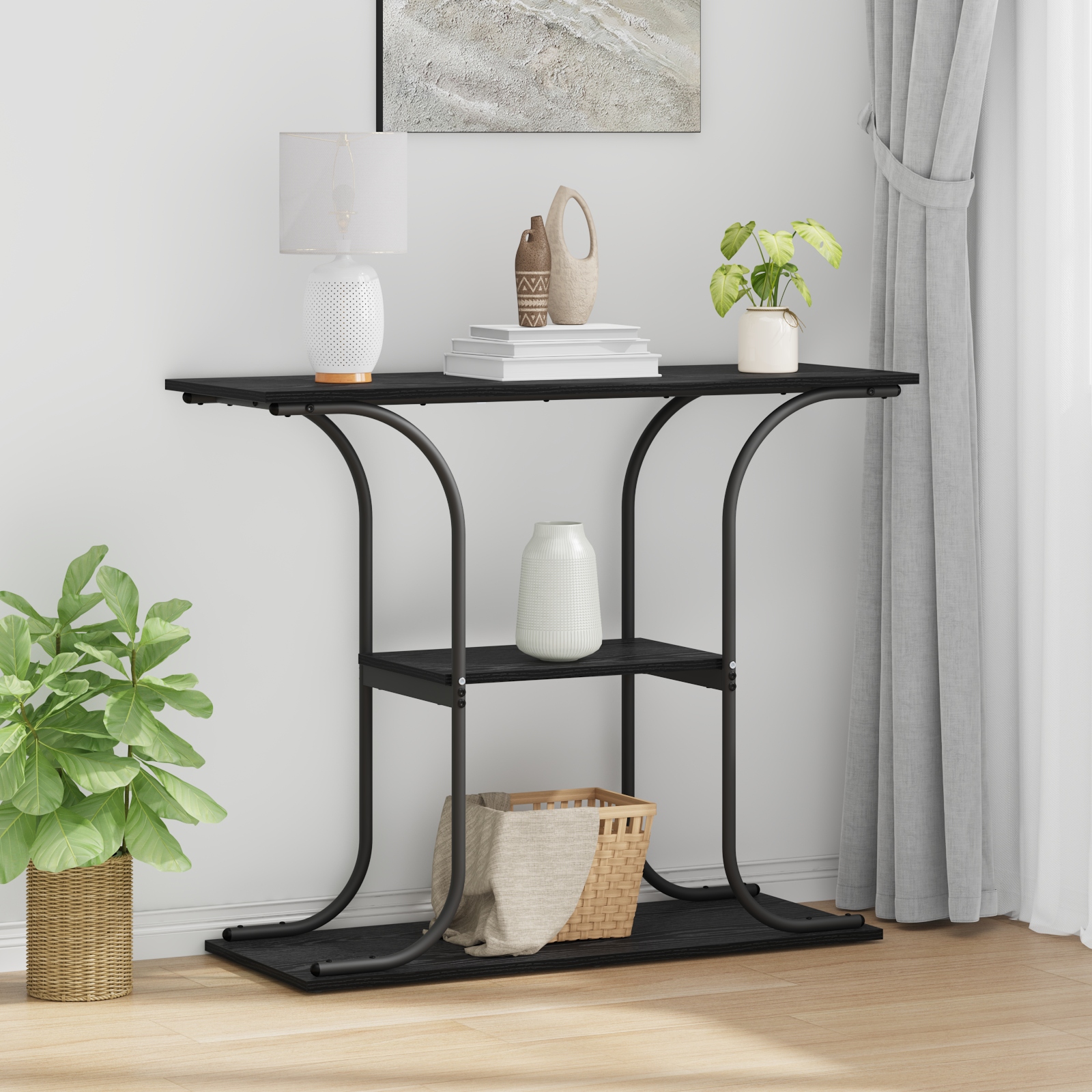 Konsolentisch Schwarze Eiche 101 x 35 x 80,5 cm Holzwerkstoff
