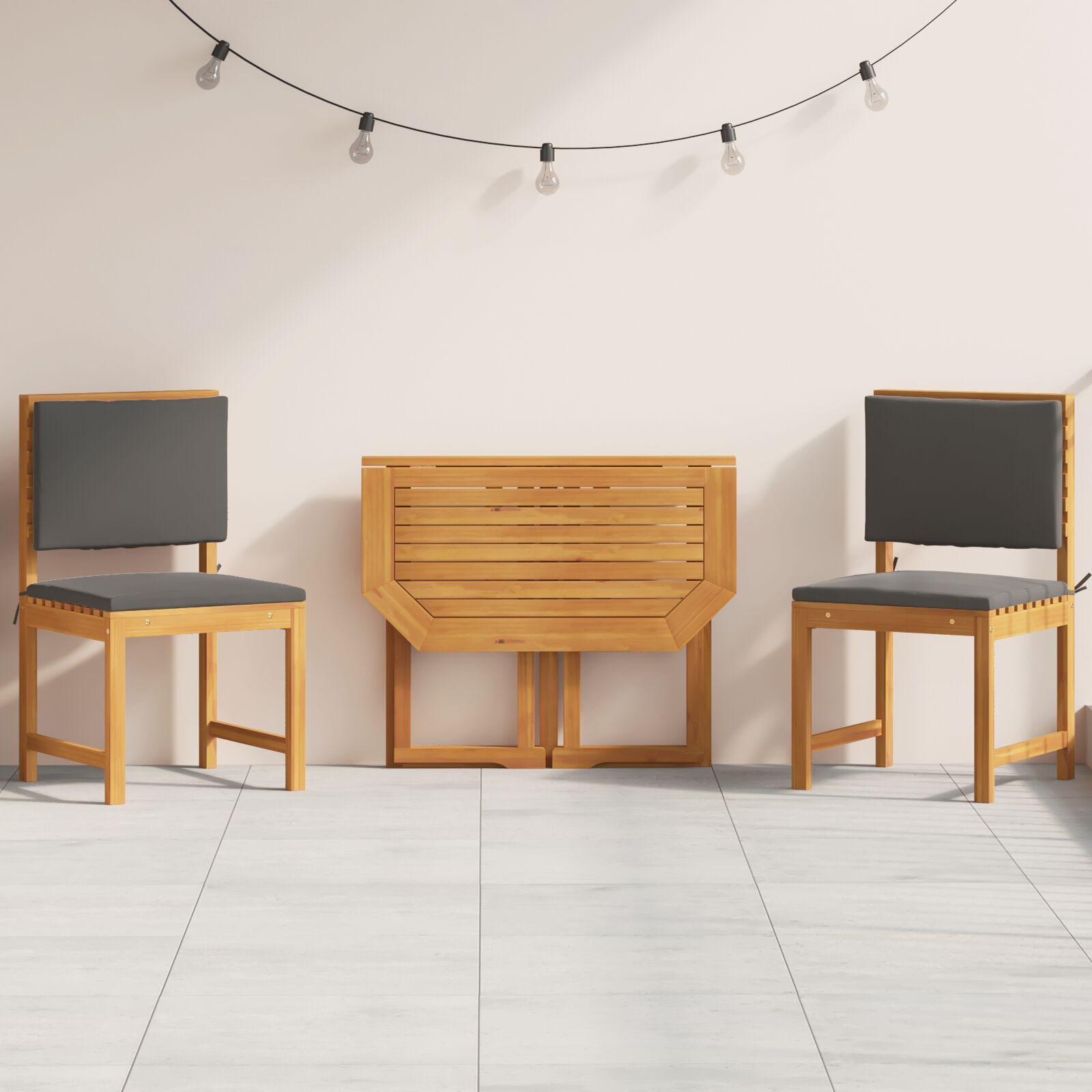 vidaXL 3-teiliges Garten-Esszimmer-Set aus massivem Akazienholz