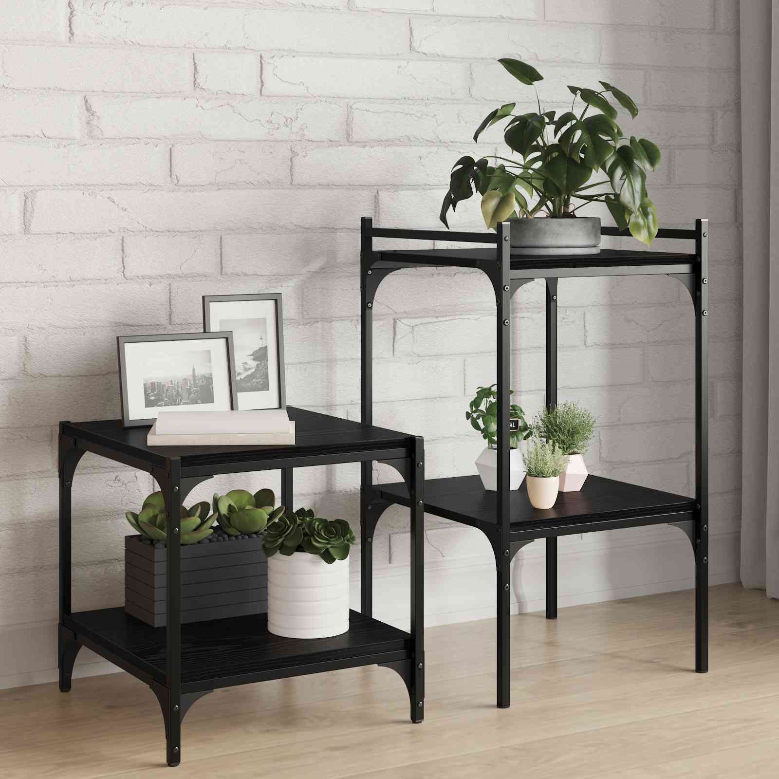Wandmontierte Regale Schwarze Eiche Holz 40 x 40 x 1.5 cm