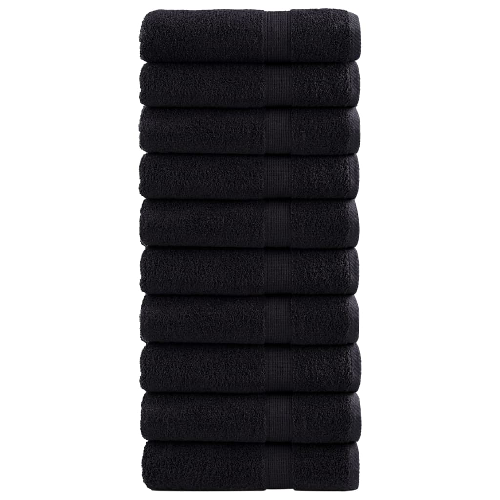 Premium-Handtücher 10 Stk Schwarz 50x100 600g/m² 100% Baumwolle