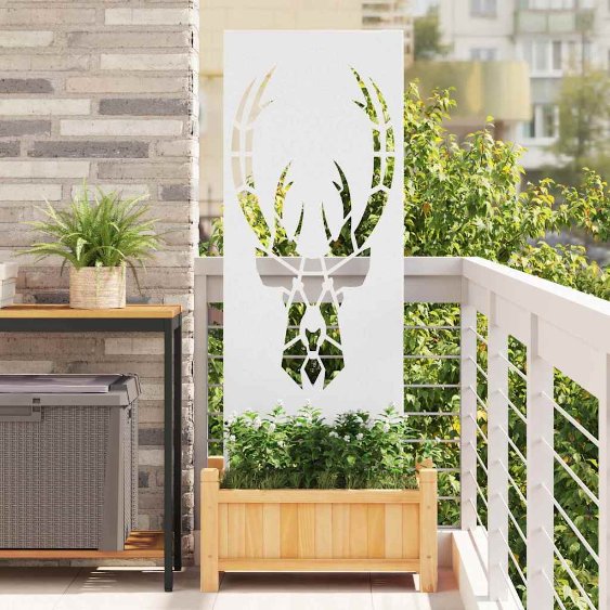 Garten Sichtschutz-Leinwand Tiermuster Weiß 50 x 140 cm