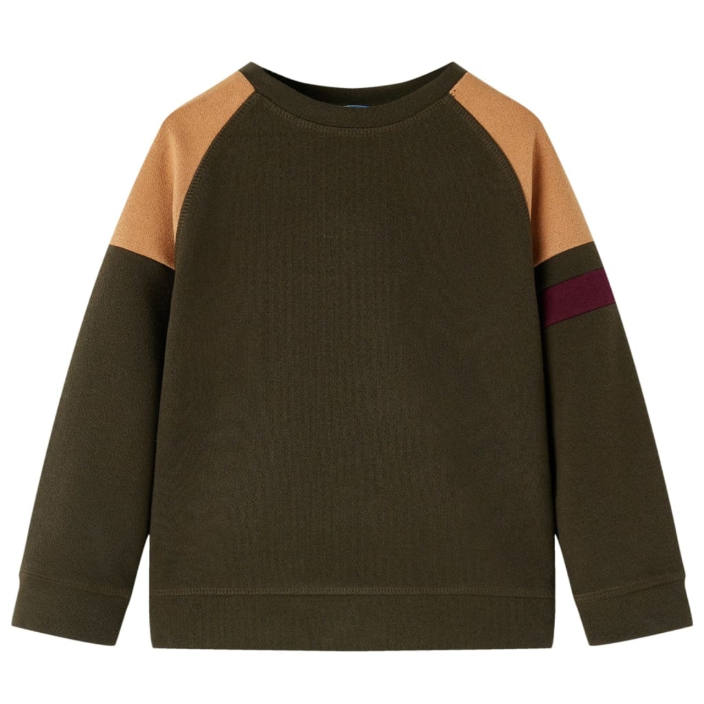 Kinder-Sweatshirt Dunkles Khaki und Kamelbraun 128 Kinder-Sweatshirt Dunkles Khaki und Kamelbraun 128