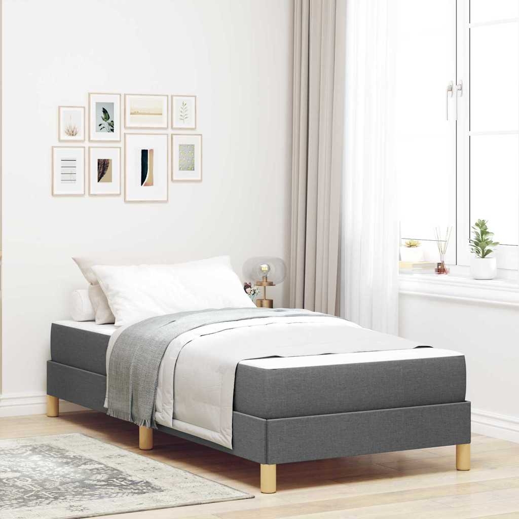 Boxspringbett Taupe, Braun 80 x 200 cm Stoff, Ingenieurholz