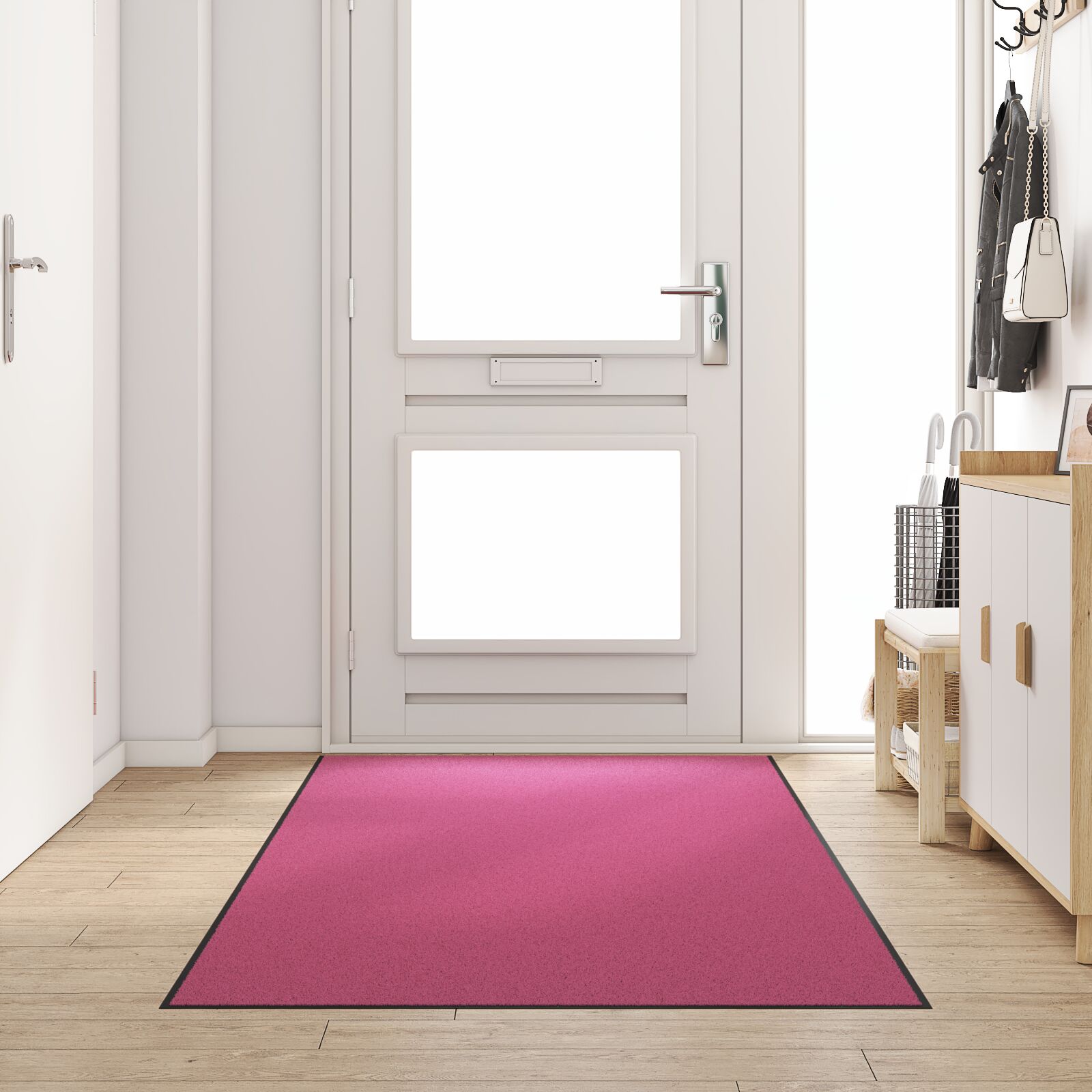 vidaXL Fußmatte Rosa, Schwarz Polyamid 250 x 120 x 0.9 cm Fußmatte
