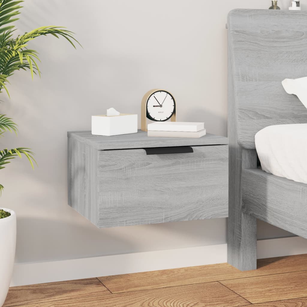 Wand-Nachttisch Grau Sonoma 34x30x20 cm