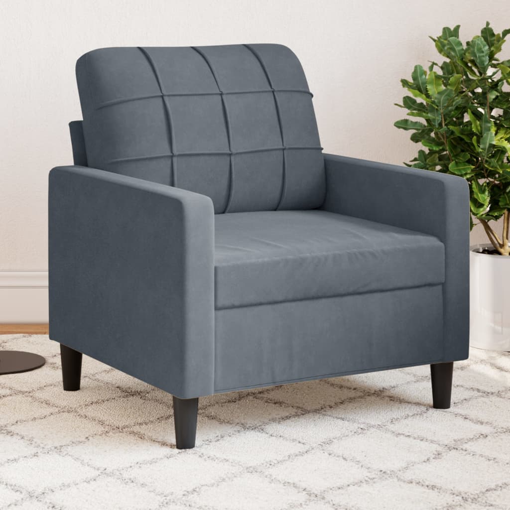 Sessel Dunkelgrau 60 cm Samt Sessel Dunkelgrau 60 cm Samt