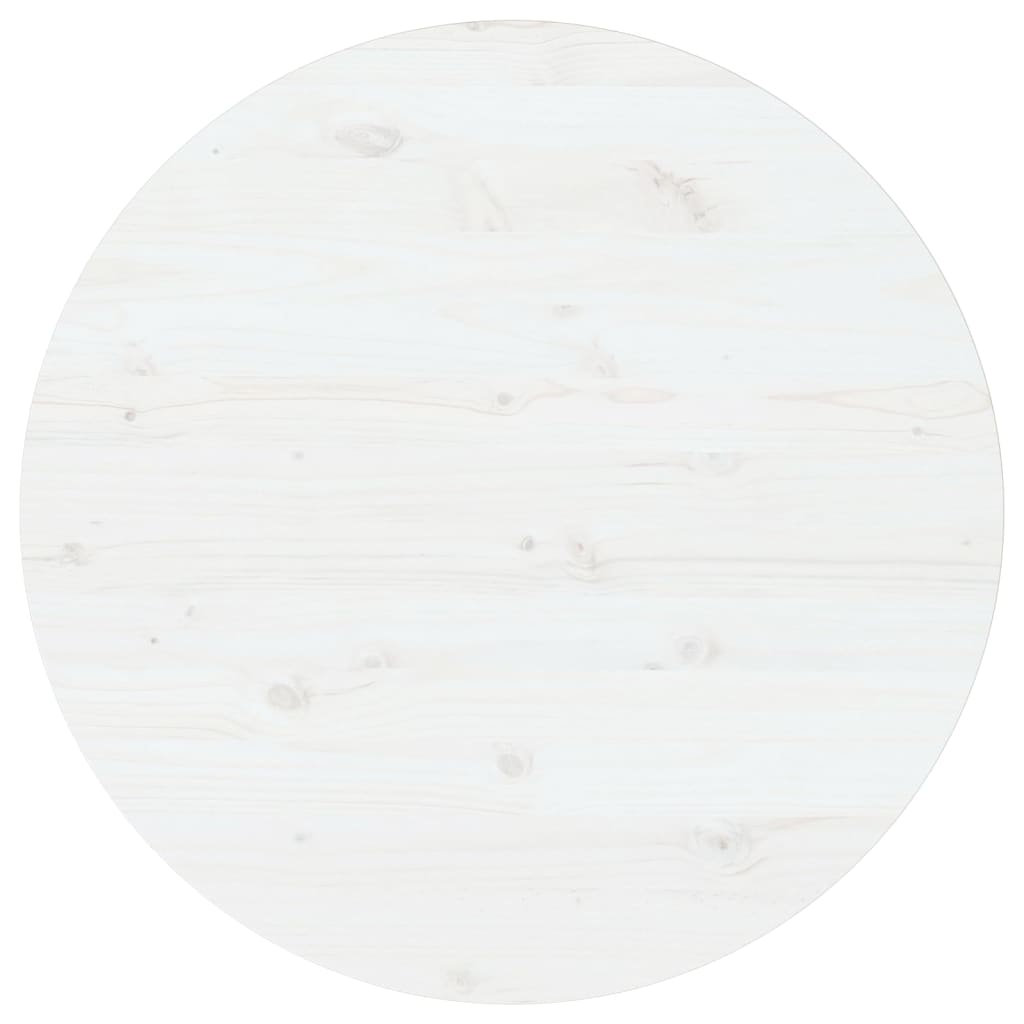 Tischplatte Weiß Ø90x2,5 cm Massivholz Kiefer