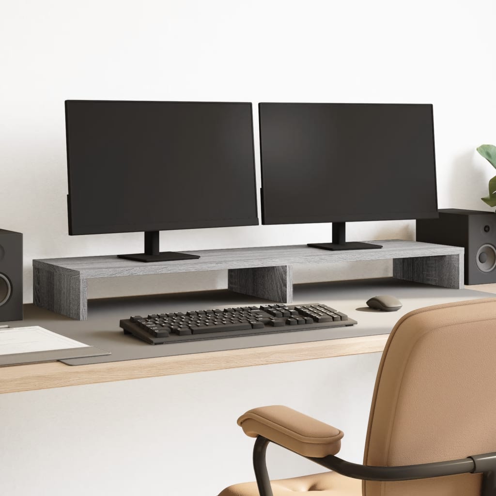 Monitorständer Grau Sonoma 100x27x10 cm Holzwerkstoff Monitorständer Grau Sonoma 100x27x10 cm Holzwerkstoff