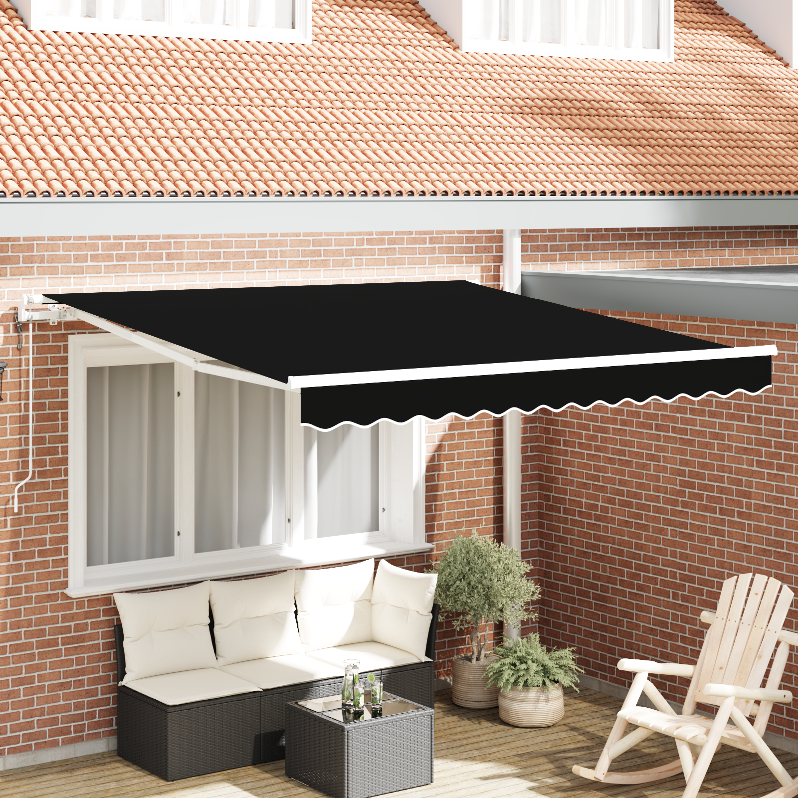 Automatische einziehbare Markise Schwarz 300x250 cm