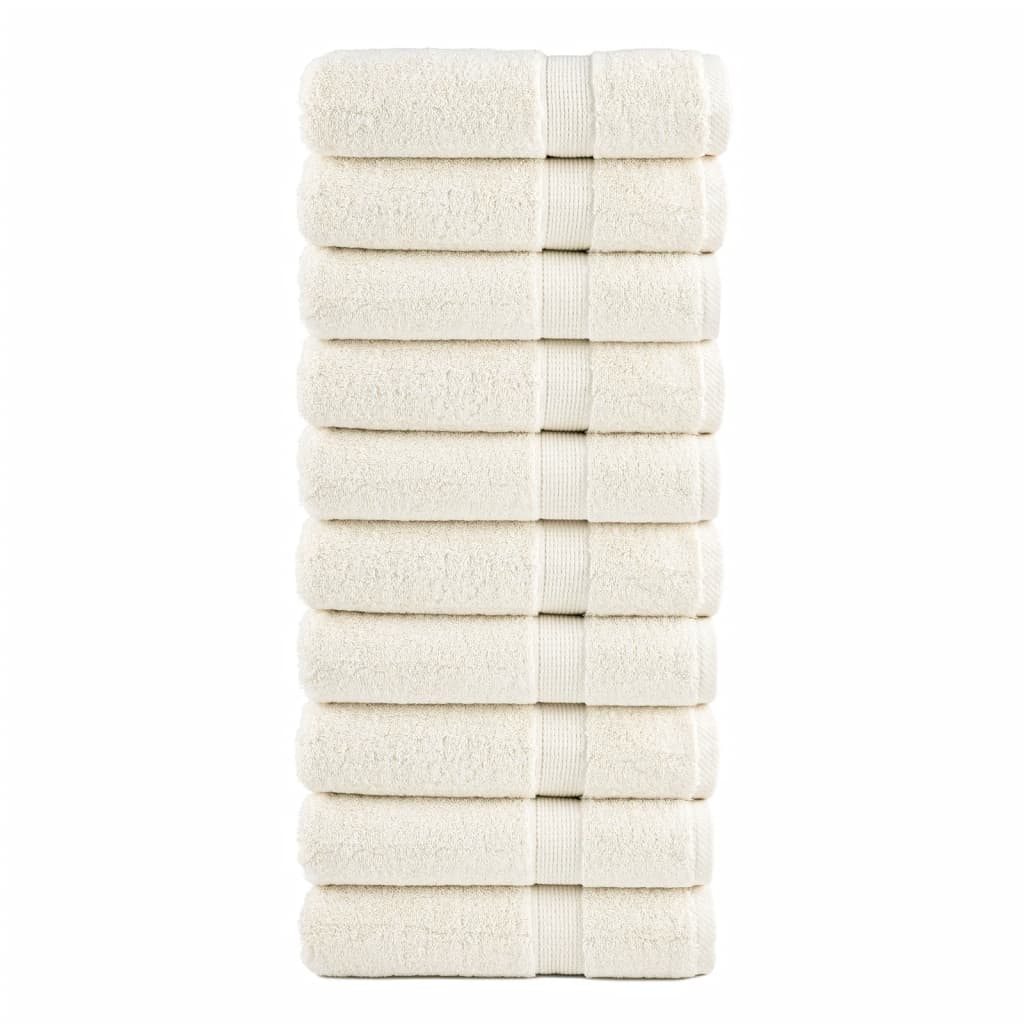 Premium-Handtücher 10 Stk. Creme 50x100 600 g/m² 100% Baumwolle