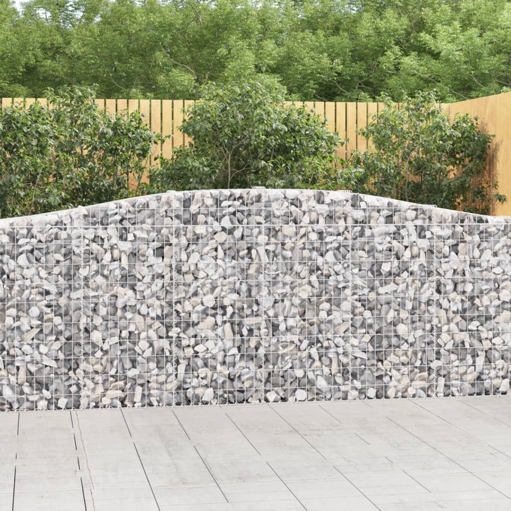 Gabionen mit Hochbogen 2 Stk. 400x30x100/120cm Verzinktes Eisen Gabionen mit Hochbogen 2 Stk. 400x30x100/120cm Verzinktes Eisen