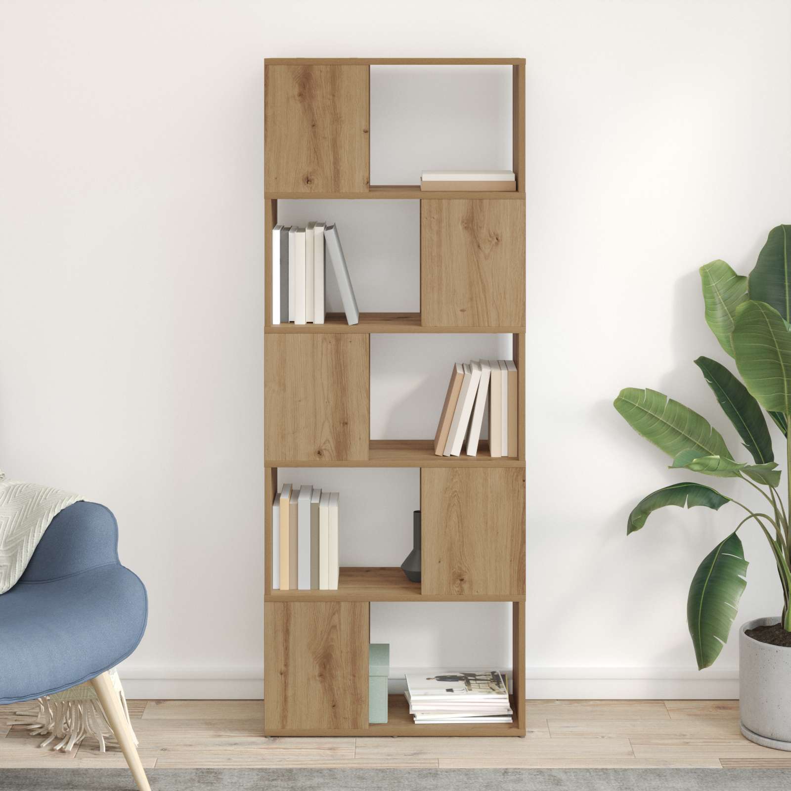 Bücherregal Artisan Eiche Spanplatte 60 x 24 x 155 cm Bücherregal