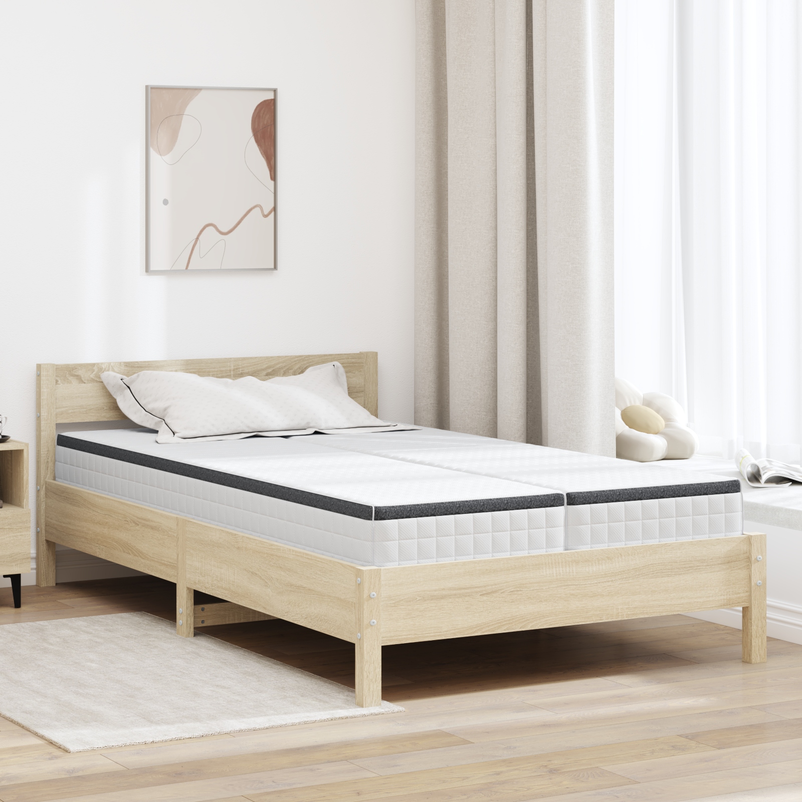 Matratzen 2 pcs Weiß, Grau 60 x 200 cm Strickstoff