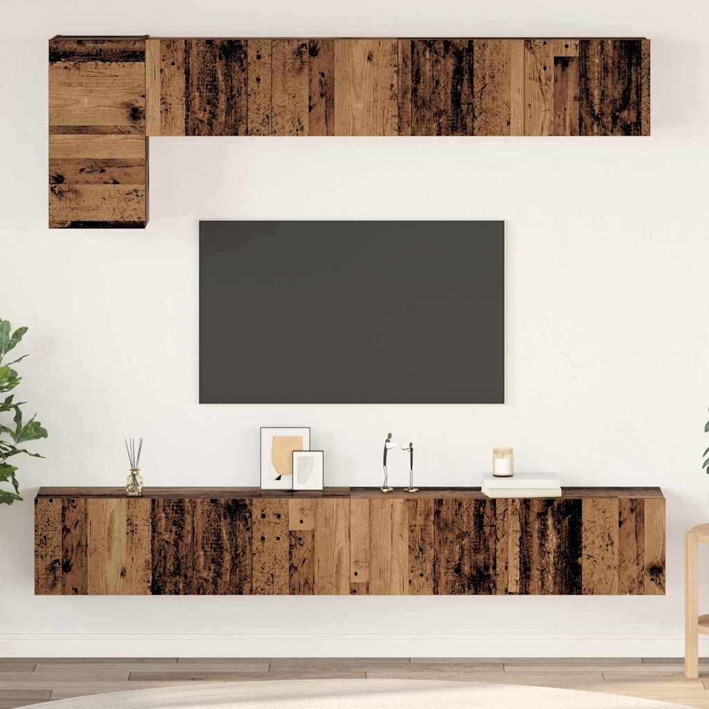TV-Schrank-Set 5 pcs Altholz Mittel 100 cm x 30 cm x 30 cm