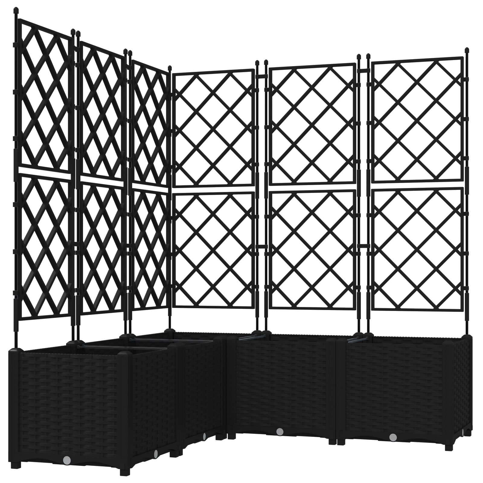 Garten Pflanzer mit Trellis 5 Stück Schwarz 120x120x143 cm