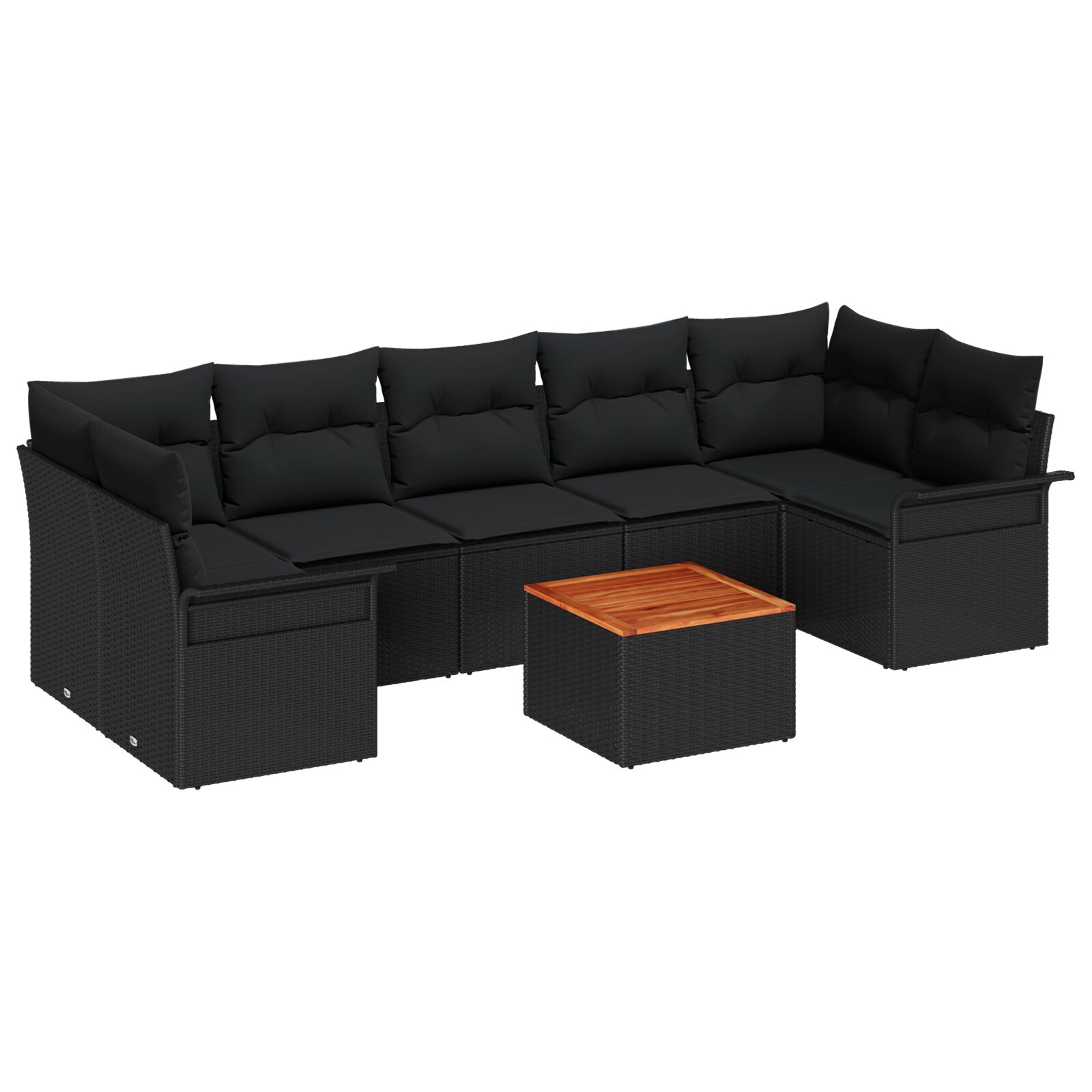 8-teilige Garten Sofa Set mit Kissen Schwarz Poly Rattan Akazie, 2-Sitzer Garten Sofa mit Stauraum & Kissen Schwarz Poly Rattan 8-teilige Garten Sofa Set mit Kissen Schwarz Poly Rattan Akazie, 2-Sitzer Garten Sofa mit Stauraum & Kissen Schwarz Poly Rattan