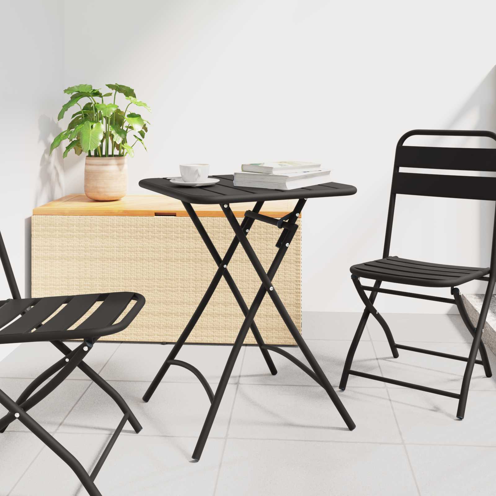 Gartentisch Klappbar Anthrazit 55x55x73 cm Stahl