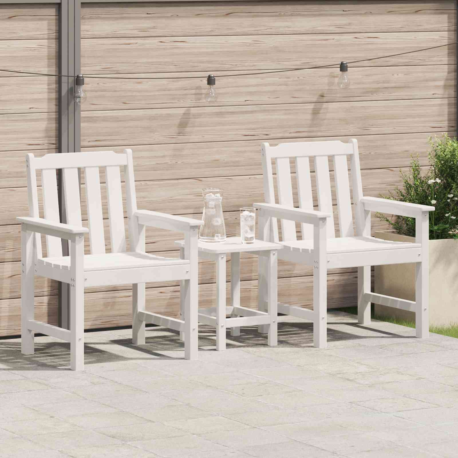 Gartenstühle 2 Stück Weiß HDPE Gartenstühle 2 Stück Weiß HDPE
