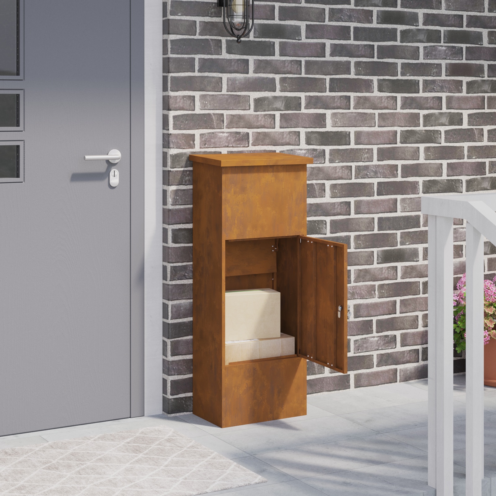 Paketdrop-Box Rostig 44,5 x 29 x 110,5 cm Paketdrop-Box Rostig 44,5 x 29 x 110,5 cm
