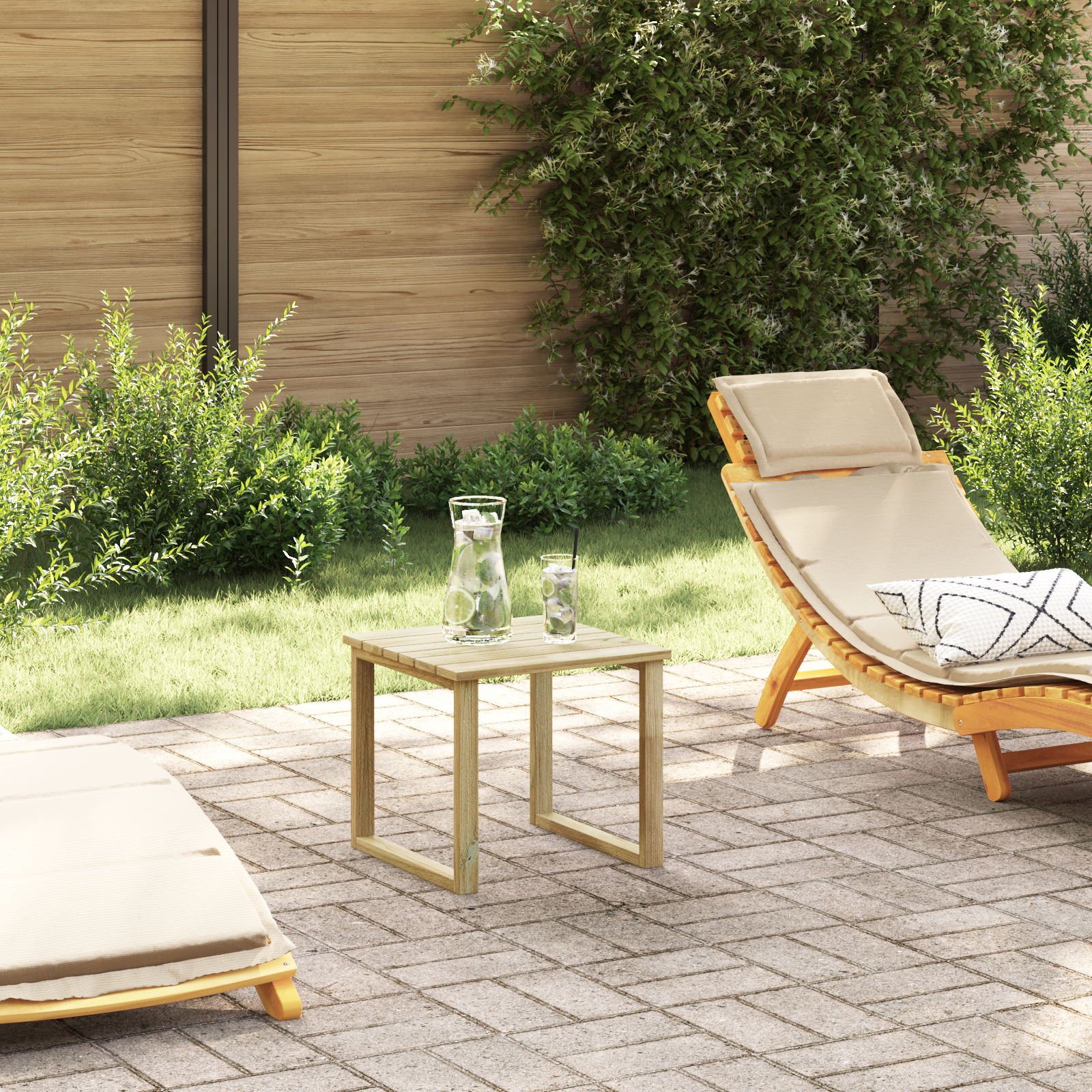 Sonnenbett Tisch 40x40x36 cm Imprägniertes Kiefernholz