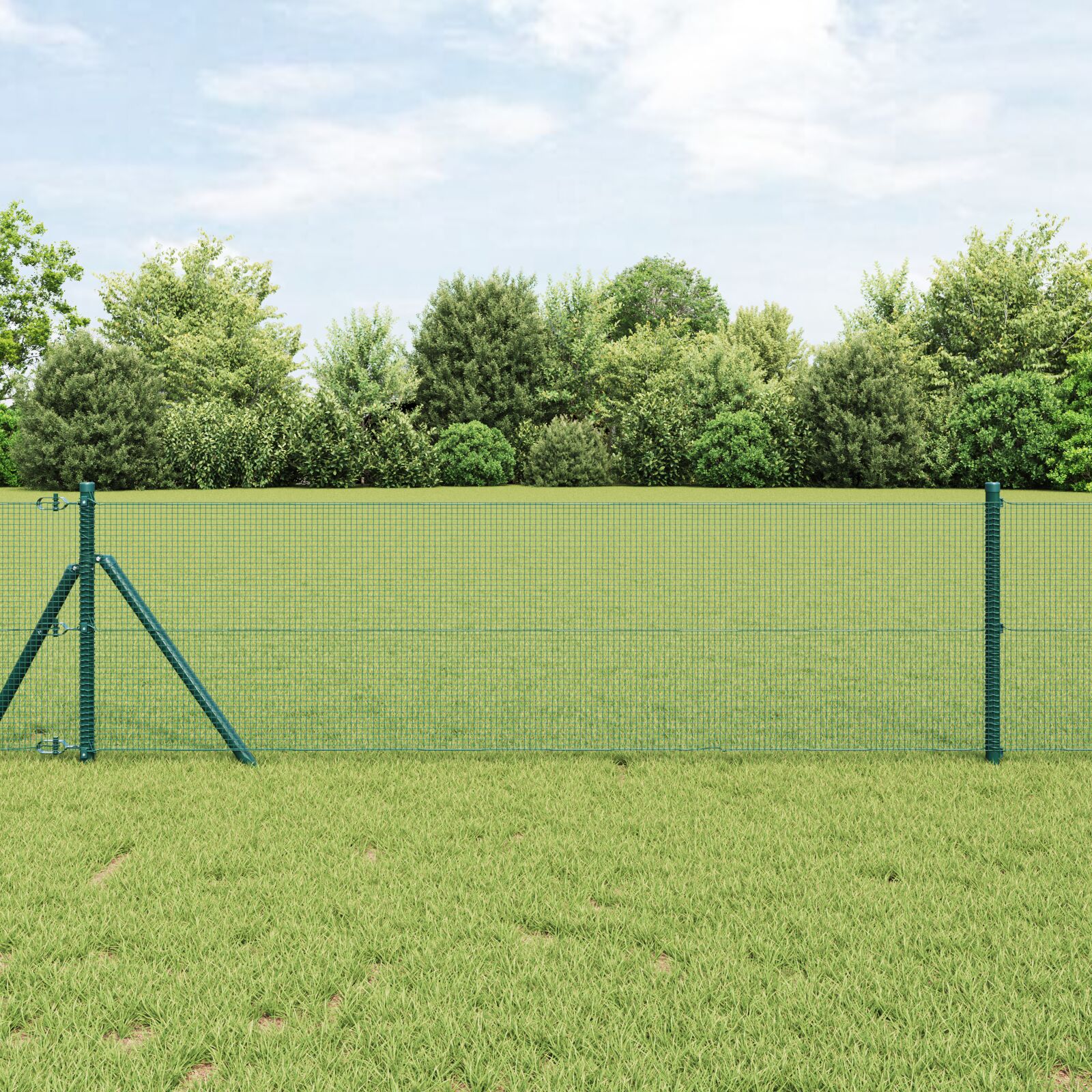 Zaunpfosten-Set 2er Set Grün Metall 10 x 0,5 m Langlebig