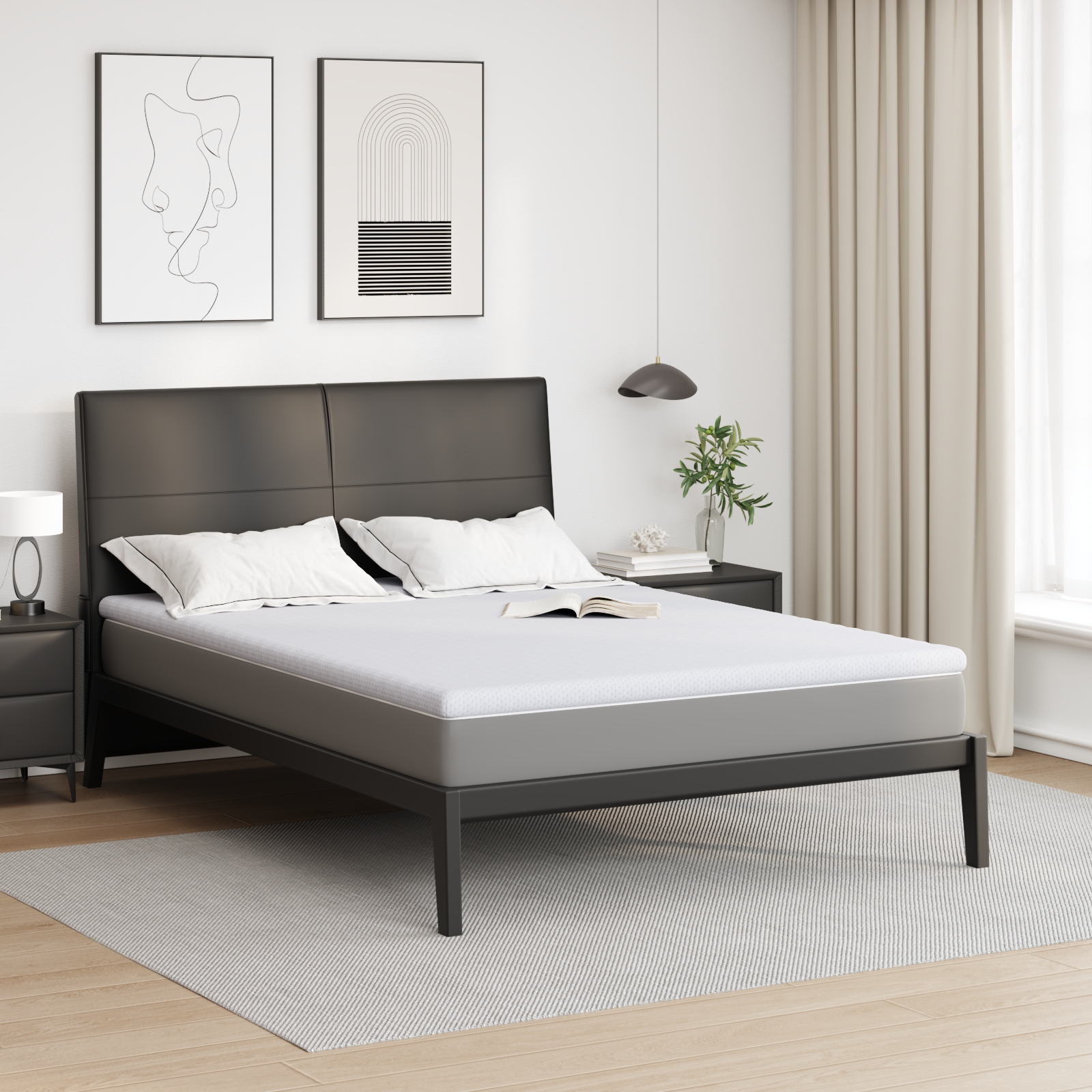 Matratzenpads Weiß 140 x 200 cm 100% Polyester Jacquardstoff