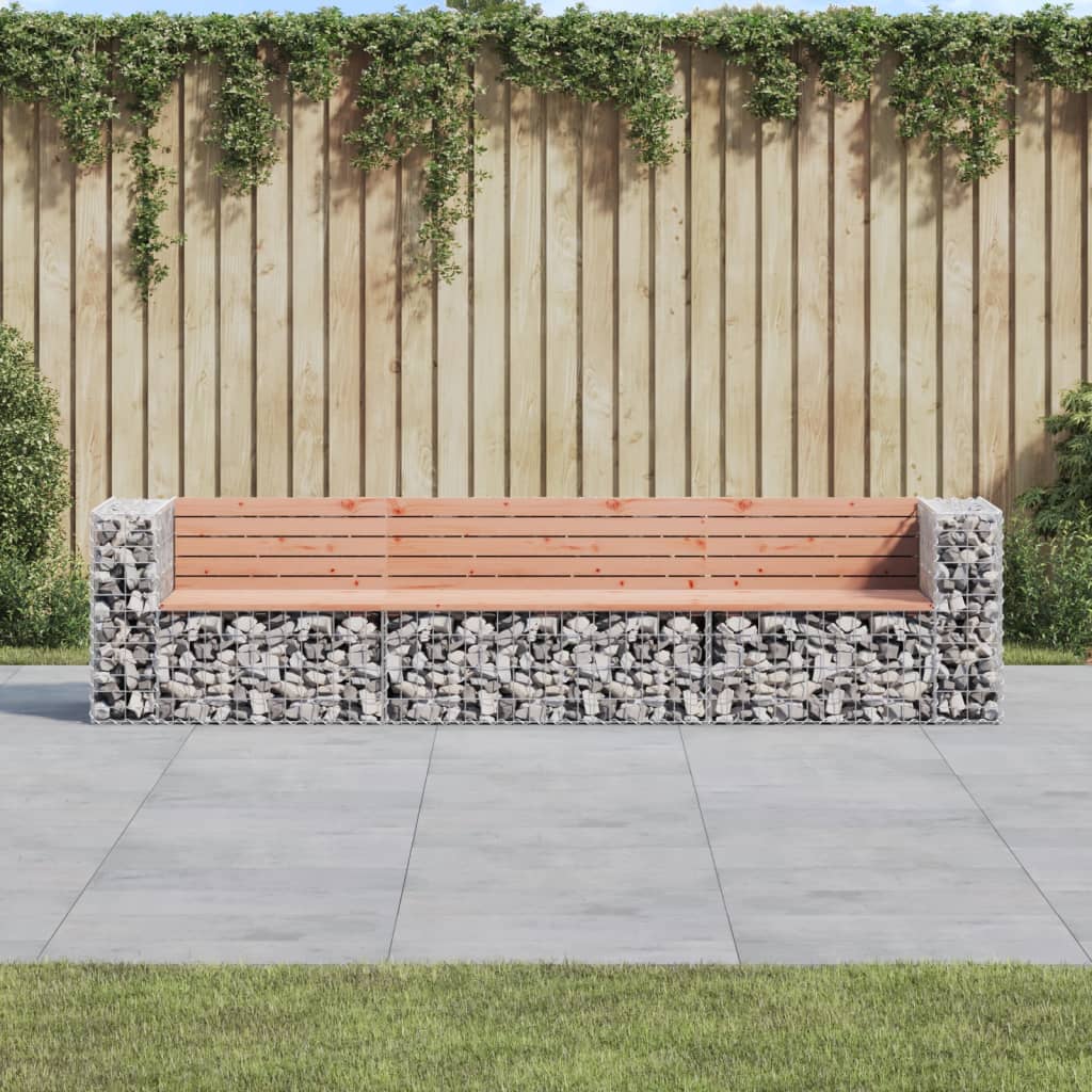 Gartenbank aus Gabionen 287x71x65,5 cm Massivholz Douglasie Gartenbank aus Gabionen 287x71x65,5 cm Massivholz Douglasie